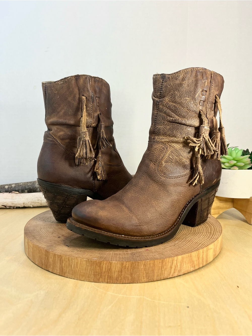 Justin Boots Rustic Brown Leather Western Cowboy Boots 7B